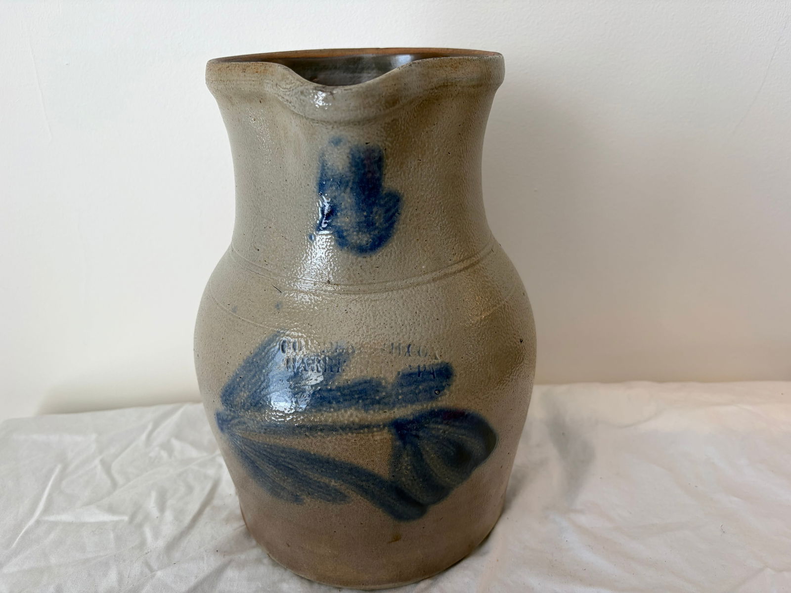 Cowden & Wilcox Stoneware Cobalt Pitcher (1 of 6)