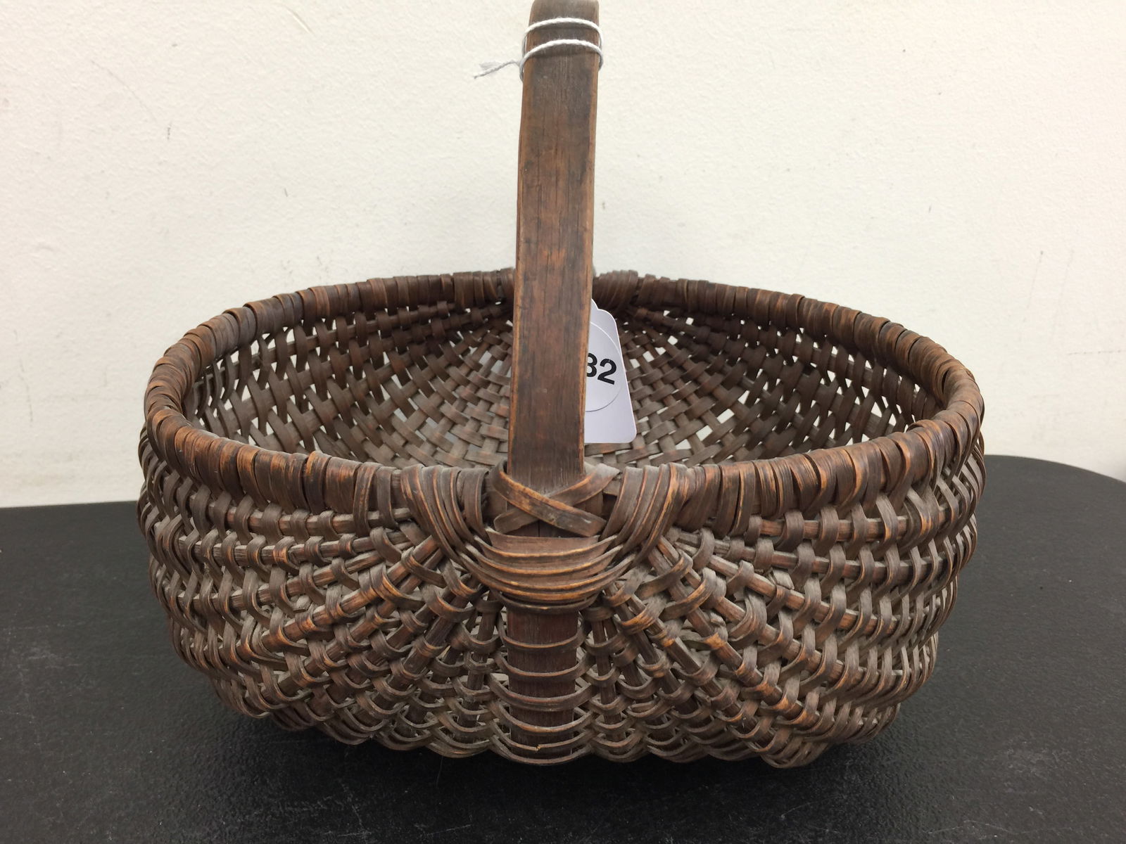 Antique Woven Splint Oak Buttocks Basket (1 of 5)