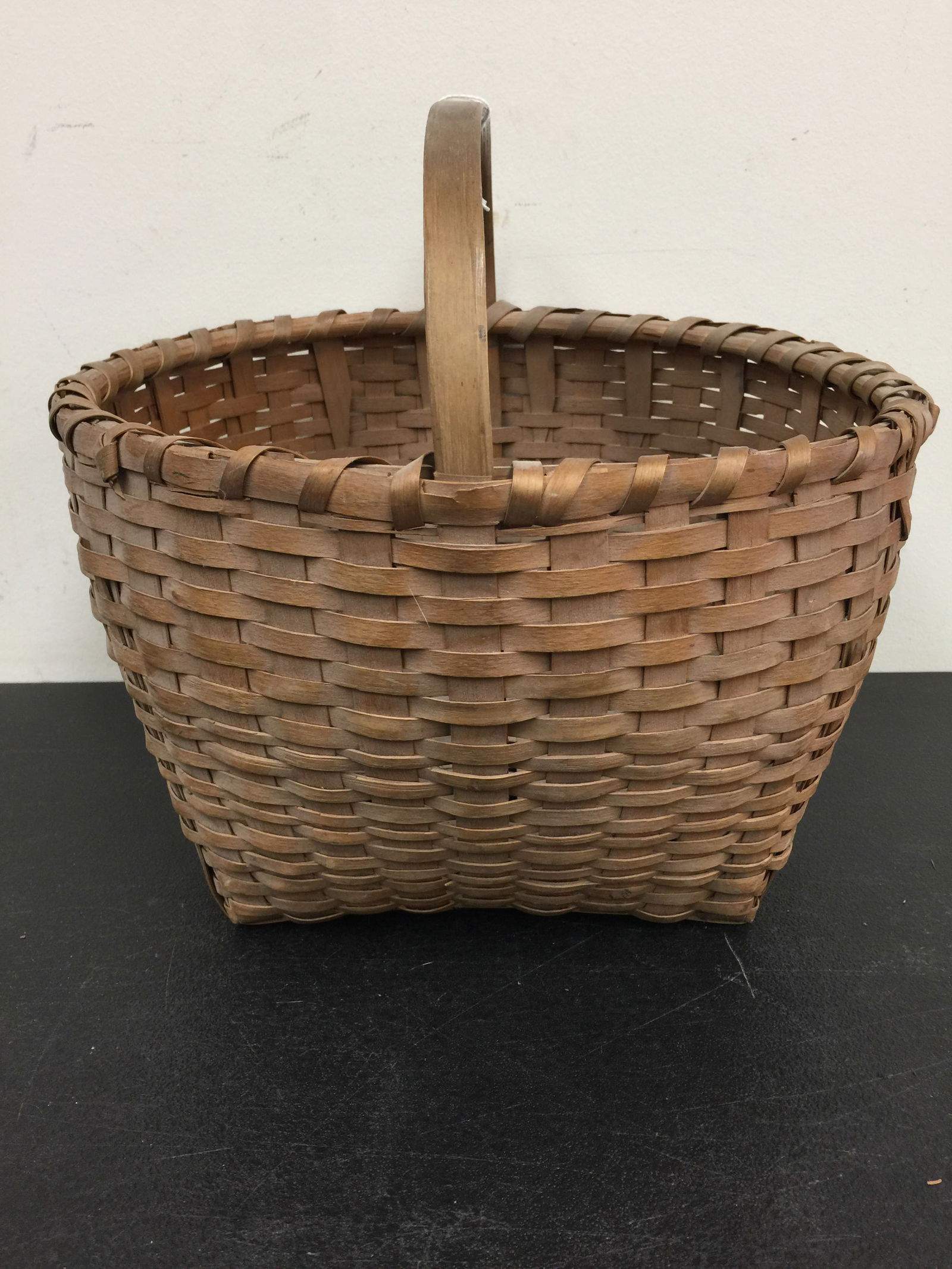 Signed Vintage Splint Oak Gathering Basket (1 of 6)
