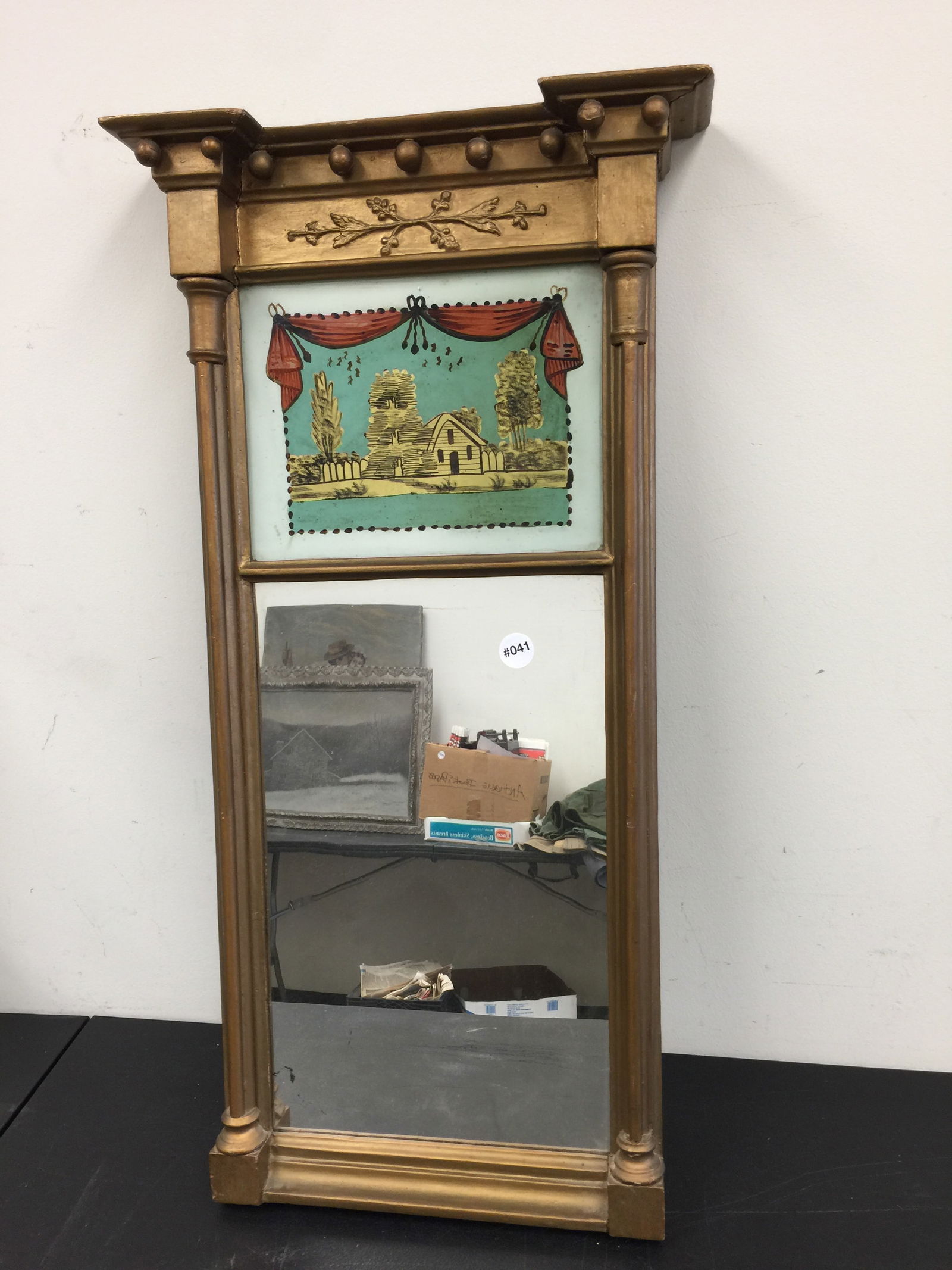 Federal Reverse Painted Tabernackle Mirror (1 of 5)