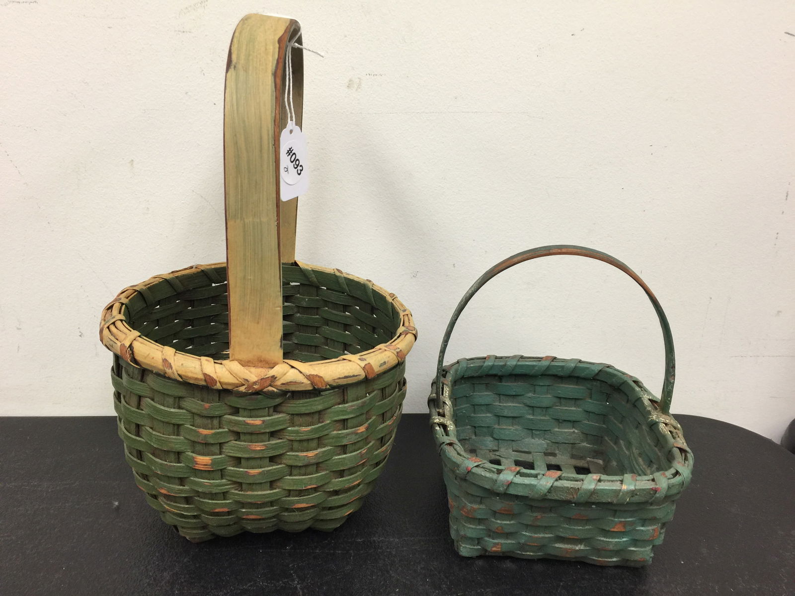2 Green Painted Baskets (1 of 4)