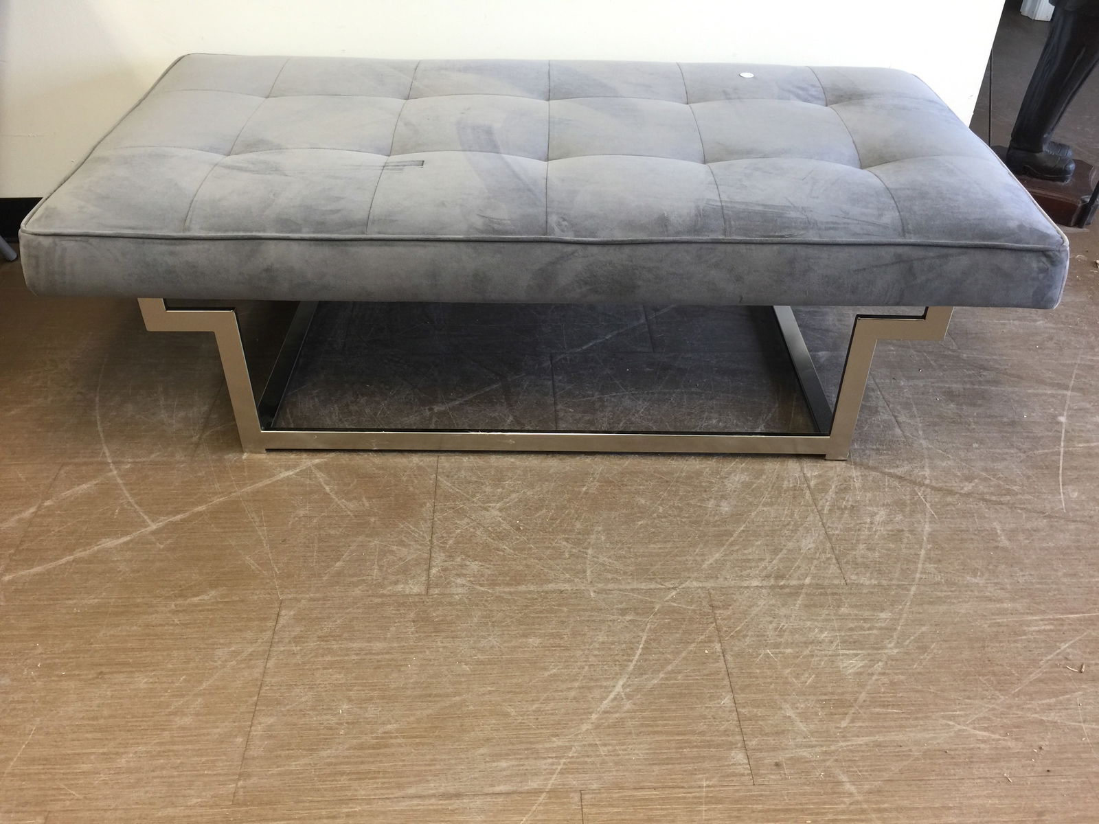 MCM Style Ottoman: Jonathan Louis Inc, Gardenia California. 58" x 30" x 17".