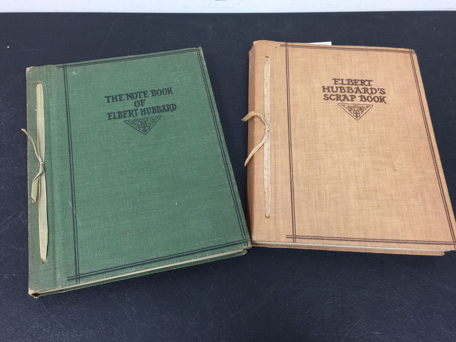 2 Books on Elbert Hubbard: Scrapbook and notebook. Both 11".