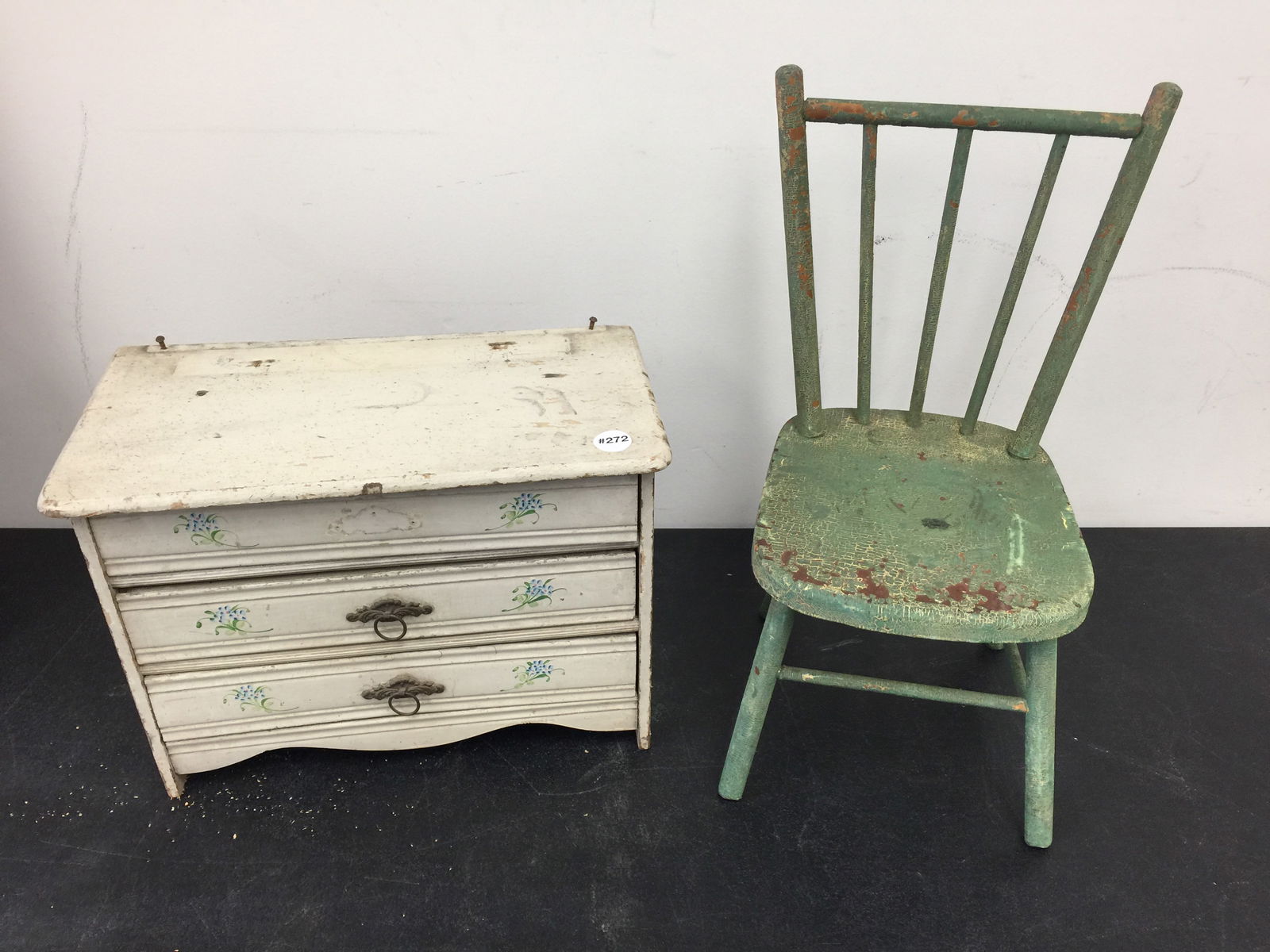 Childs Painted Furniture: Dresser & 20" H chair.
