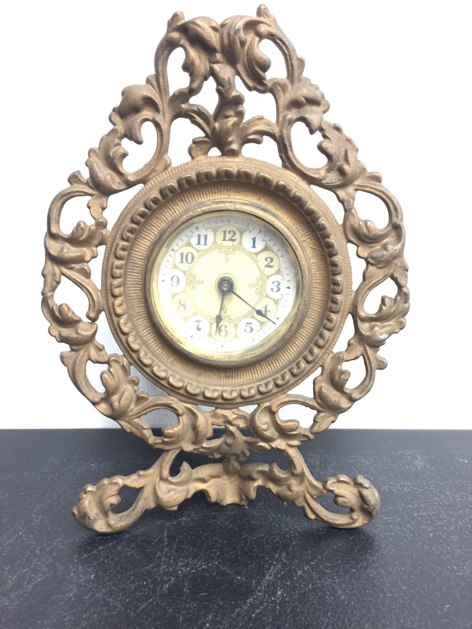 Art Nouveau Brass Mantel Clock (1 of 4)