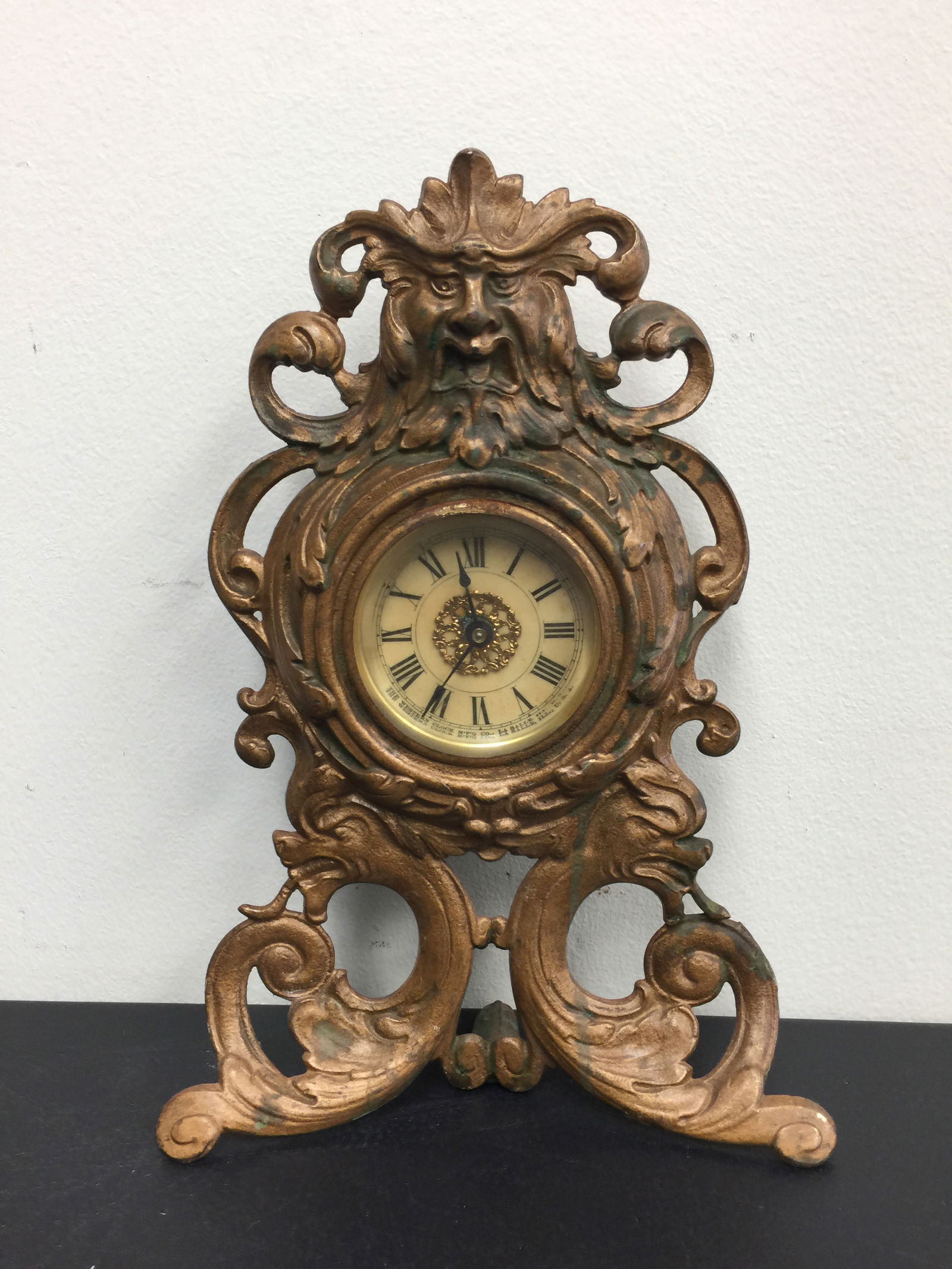 Art Nouveau Brass Mantle Clock (1 of 3)