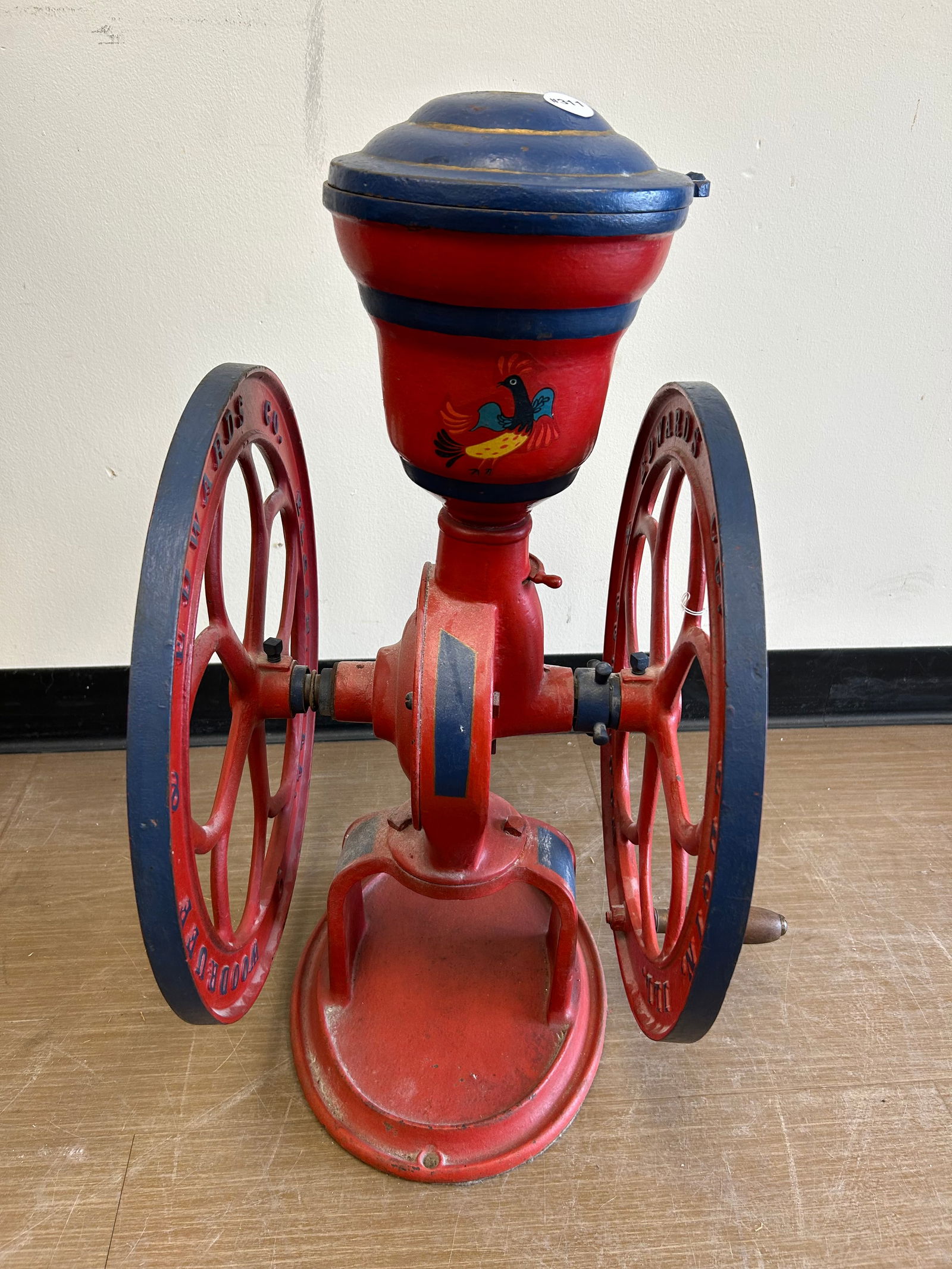 26" Elgin National Cast Iron Coffee Mill: original handle, 26"H.