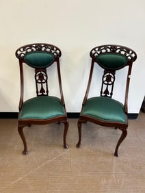 Pair Carved Victorian Chairs