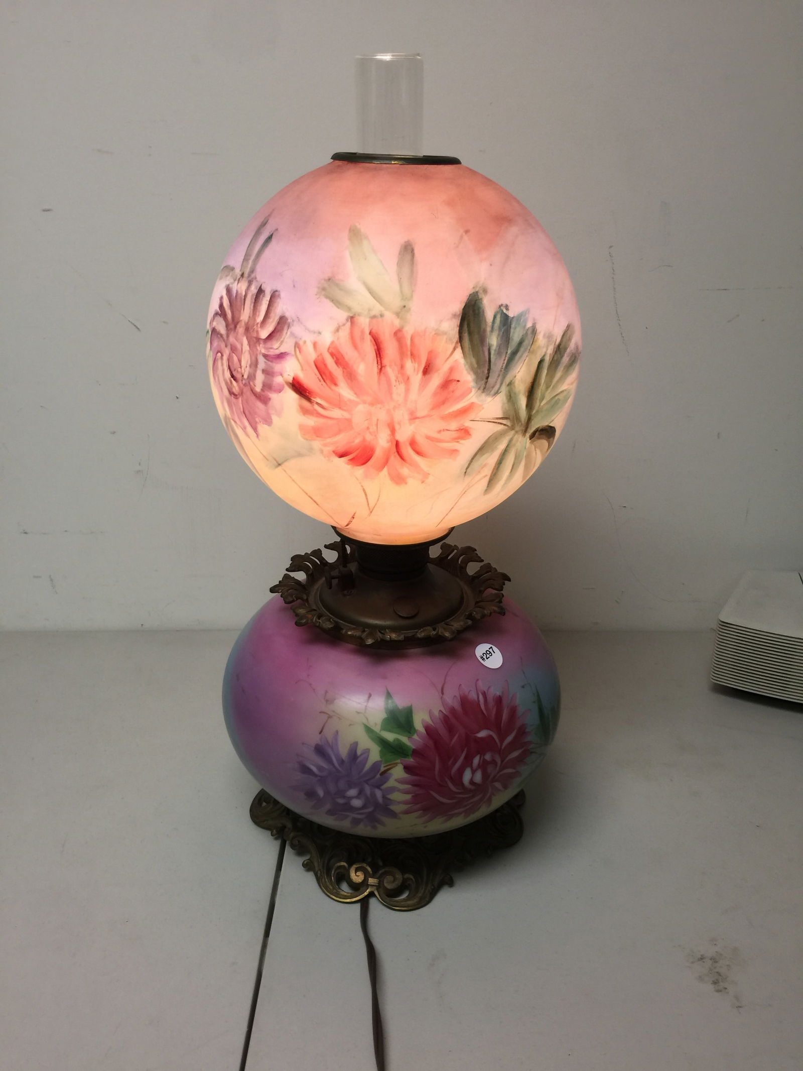 Hand Painted GWTW Lamp: 28"H.