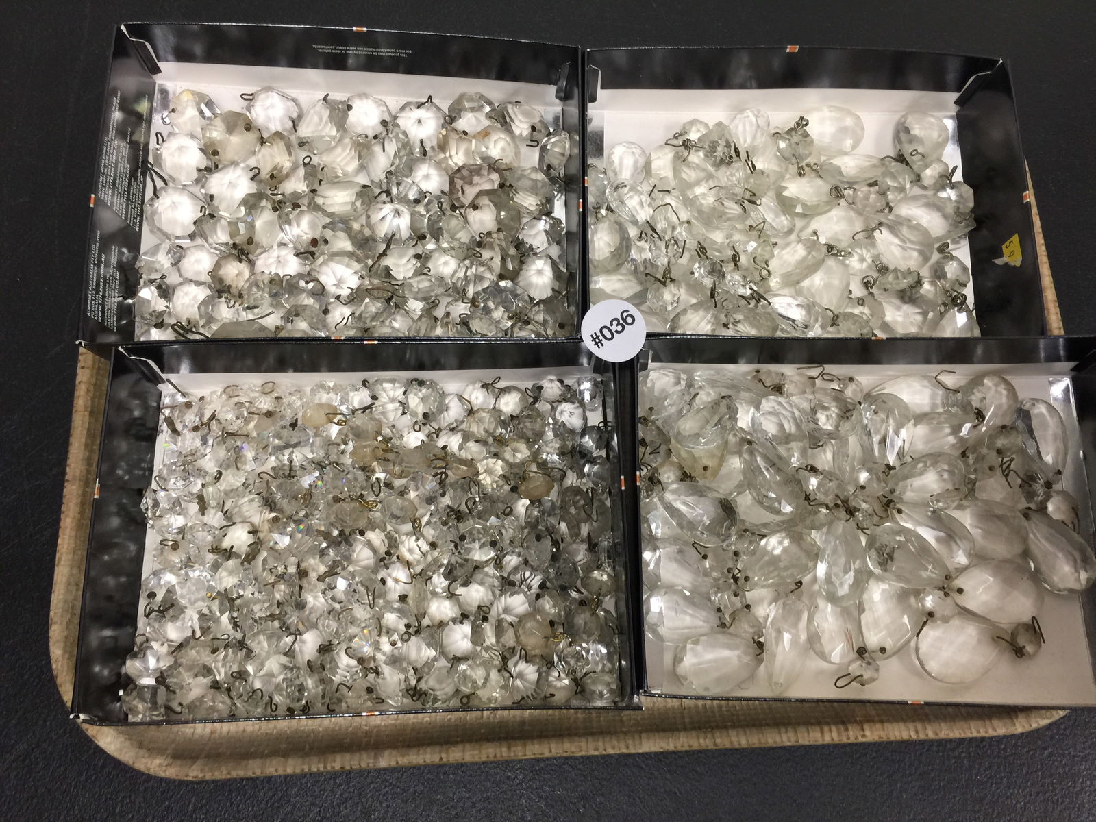 Glass Prisms: Three different patterns. One pattern 2" L.