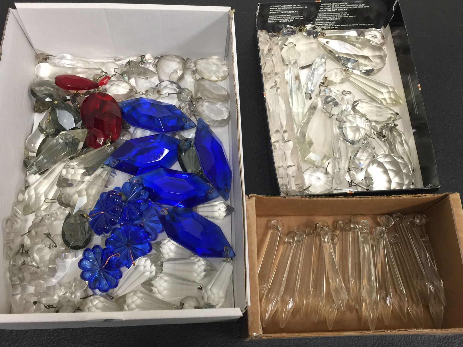 Mixed Prisms: Mixed grouping of prisms, various sizes. Largest 8".