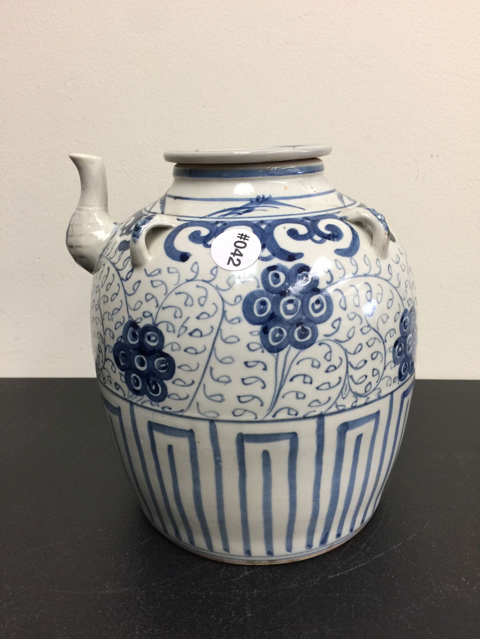 Chines Blue & White Water Jug (1 of 4)