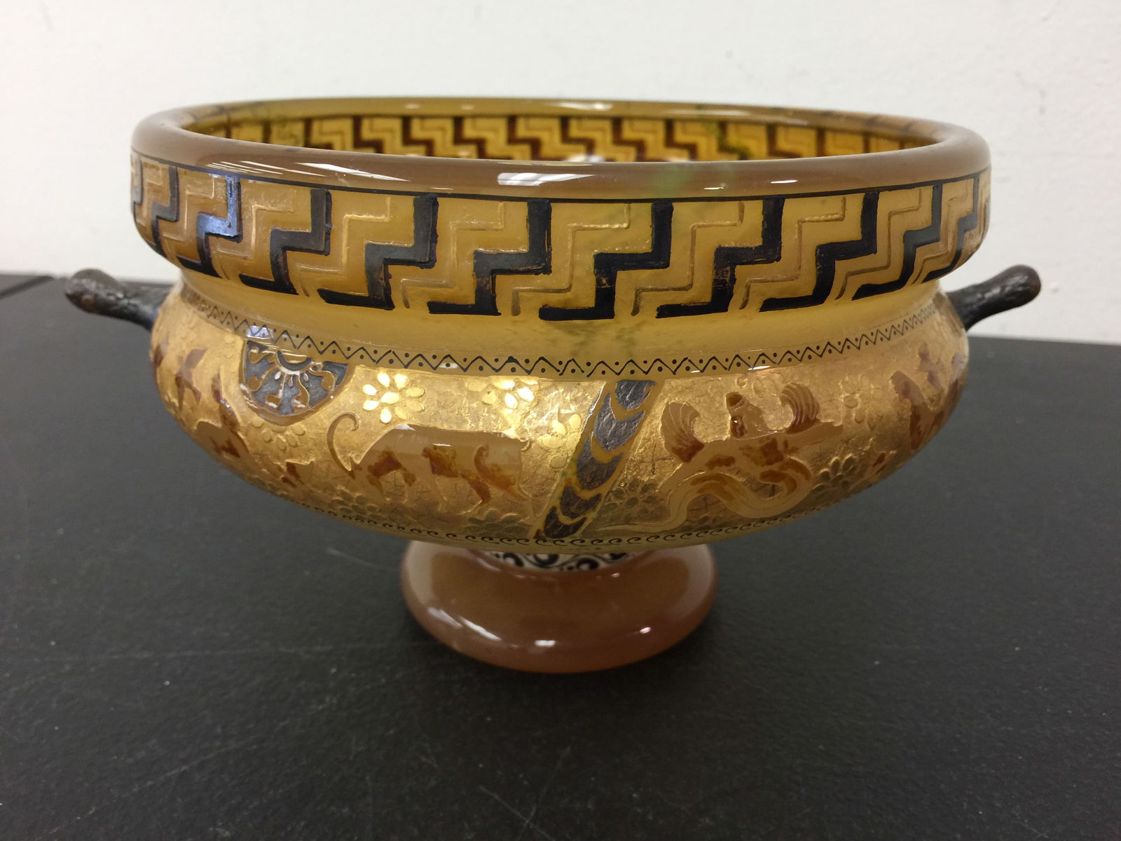 Coupe Aux Animaux Bowl Meisenthal (French): French, by Burgun, Schverer & Co. 8.5"W.