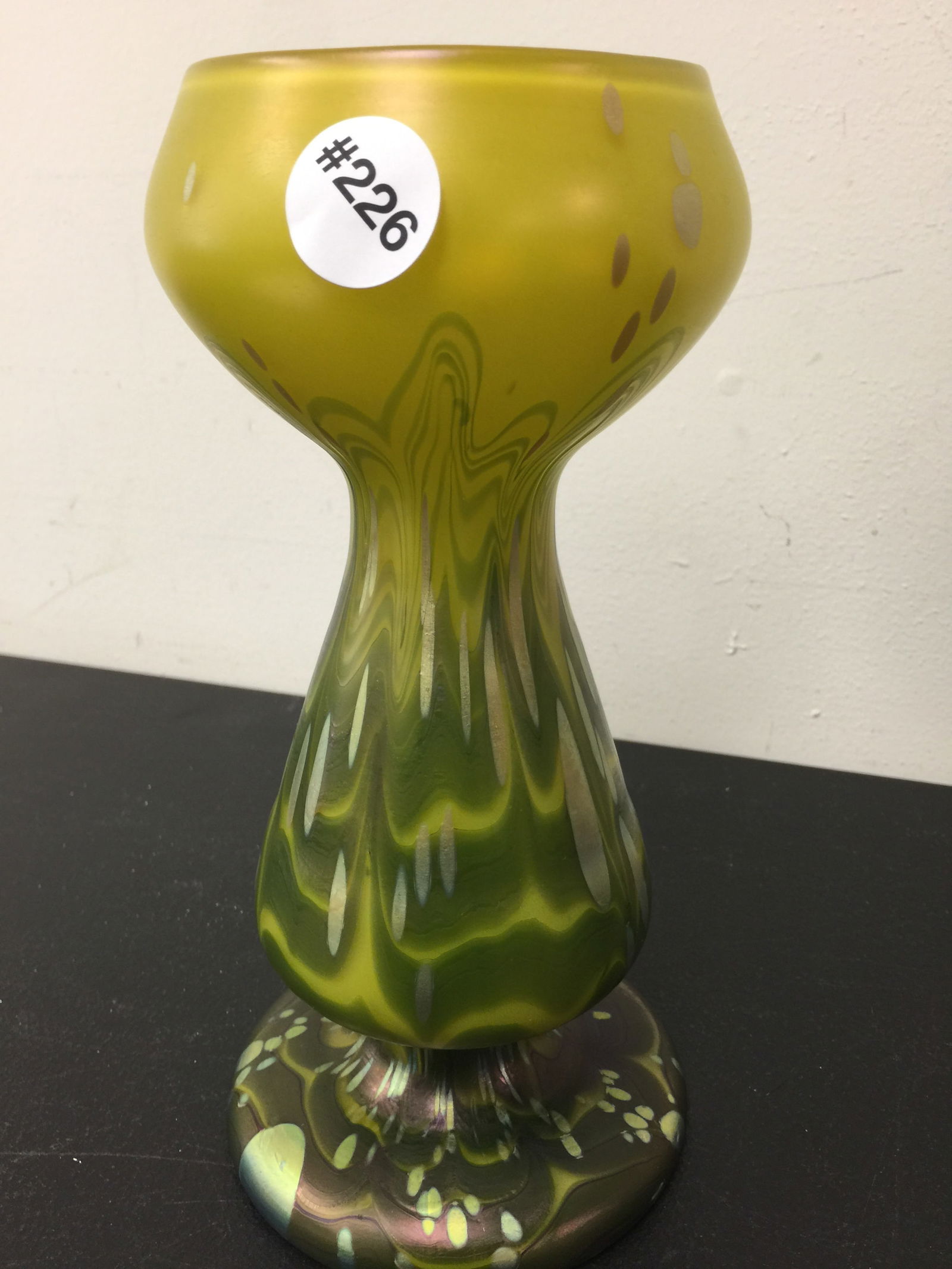 Loetz Yellow Cytisus Metallic Vase (1 of 4)