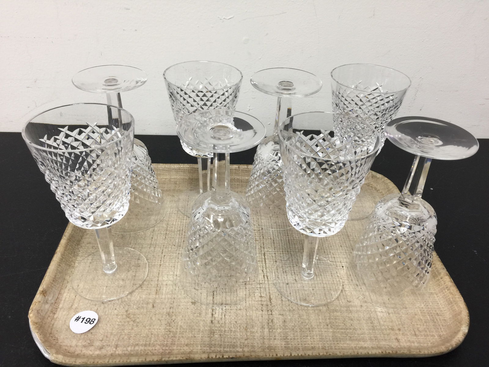 8 Waterford Alana Water Goblets: 7" H.
