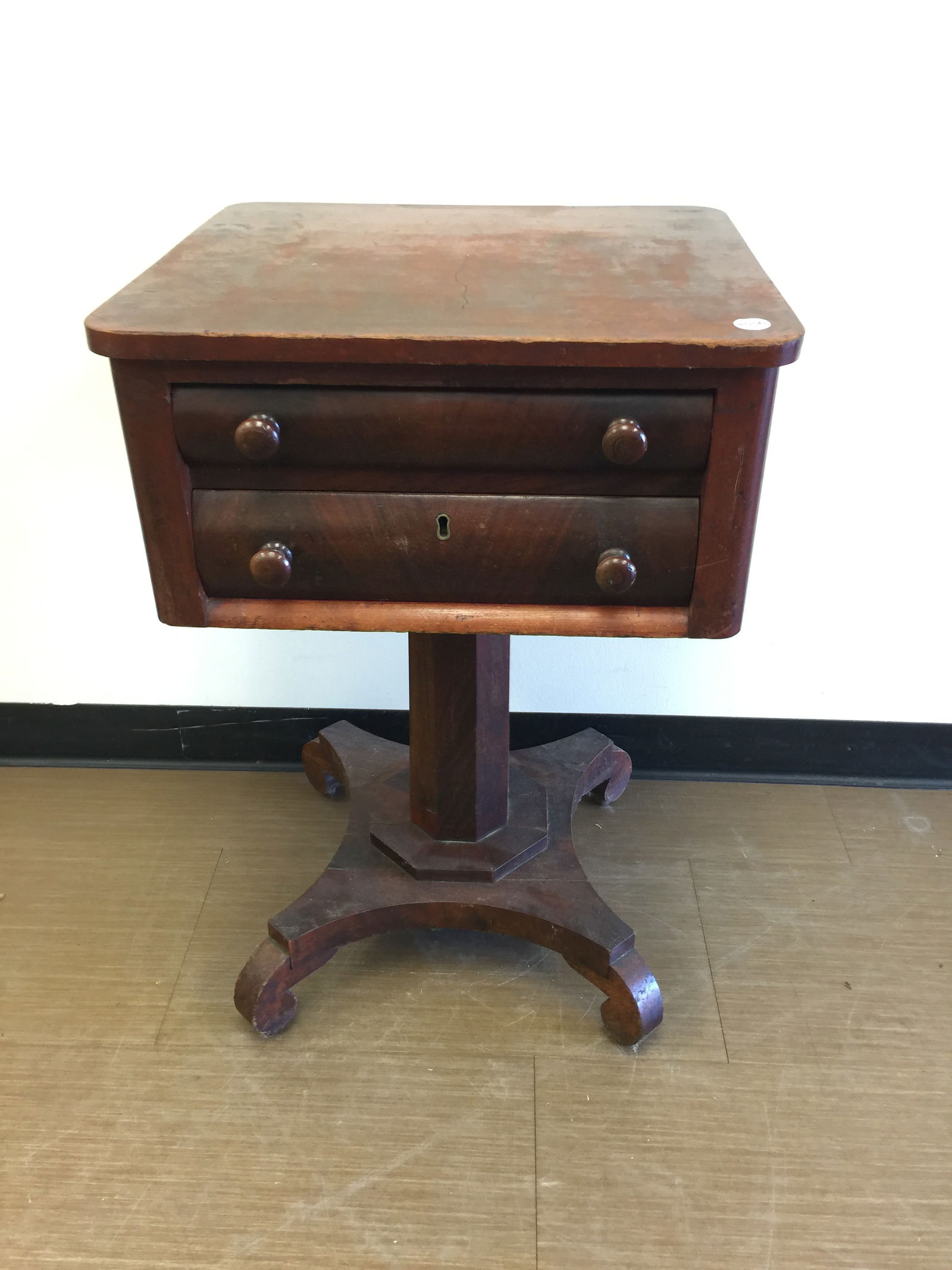 Antique Mahogany Empire 2 Drawer Stand (1 of 6)