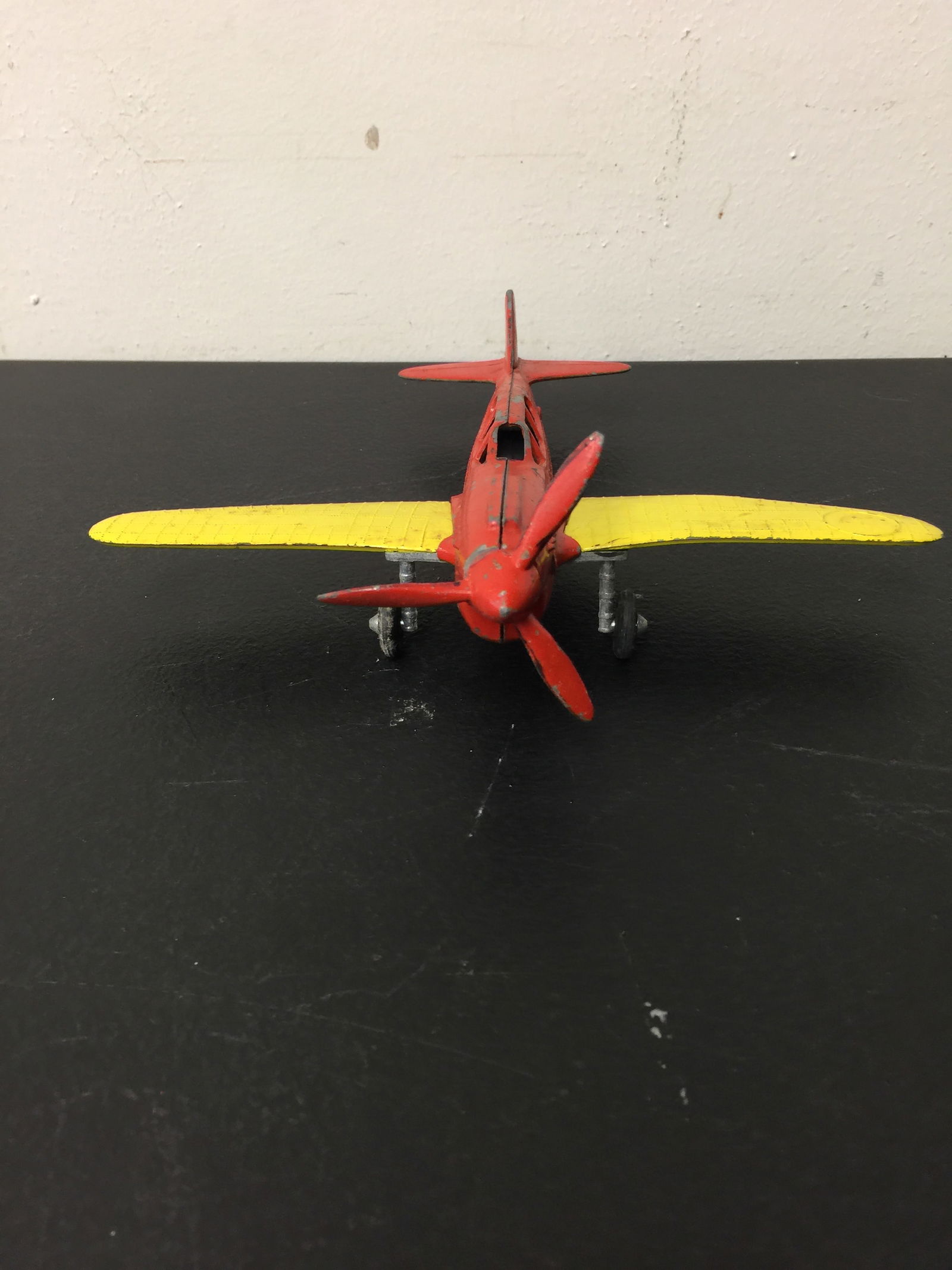 Hubley P-40 Warhawk: metal, 8"x 8", signed on bottom