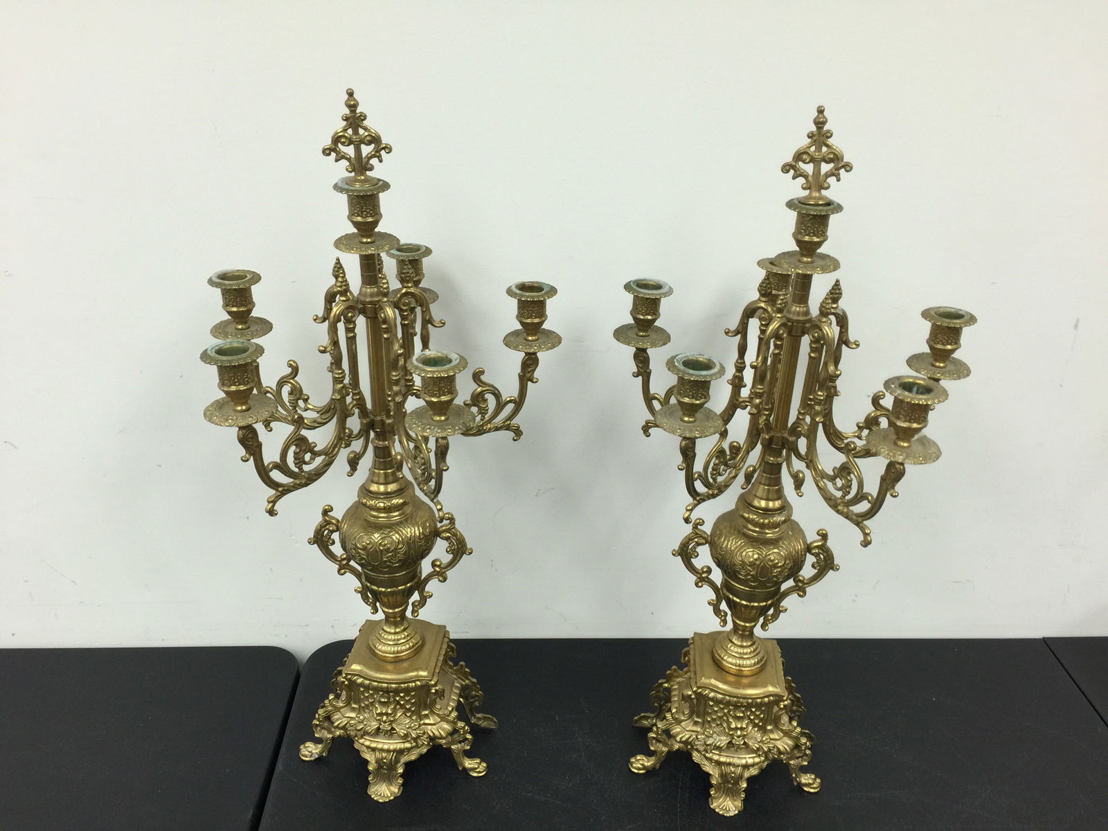Pair of Italian Bronze Candelabras (1 of 5)