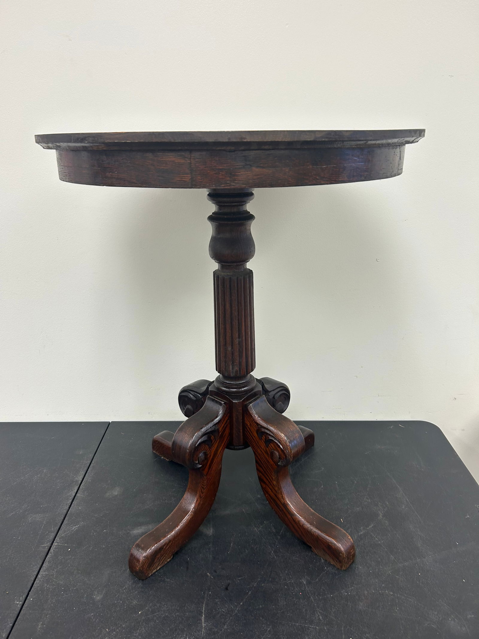 Antique Oak Pedestal Stand (1 of 5)