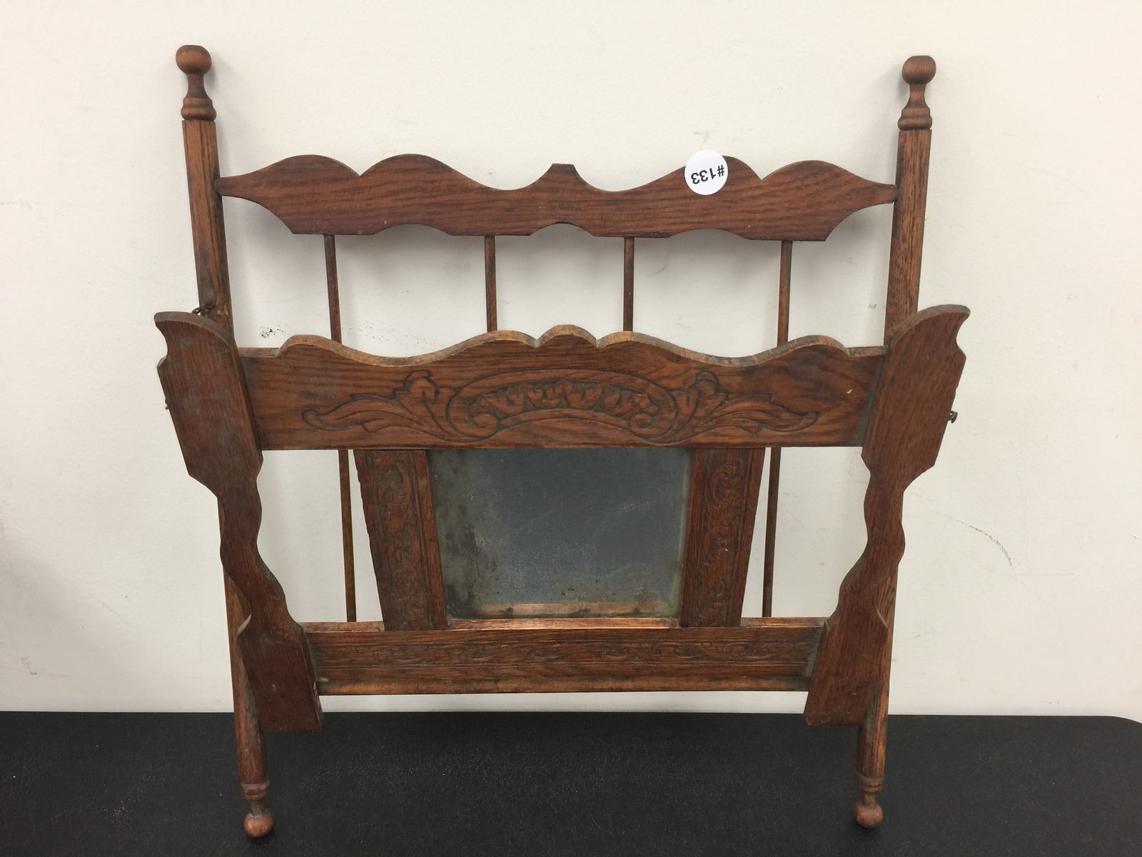 Antique Oak Wall Rack (1 of 3)
