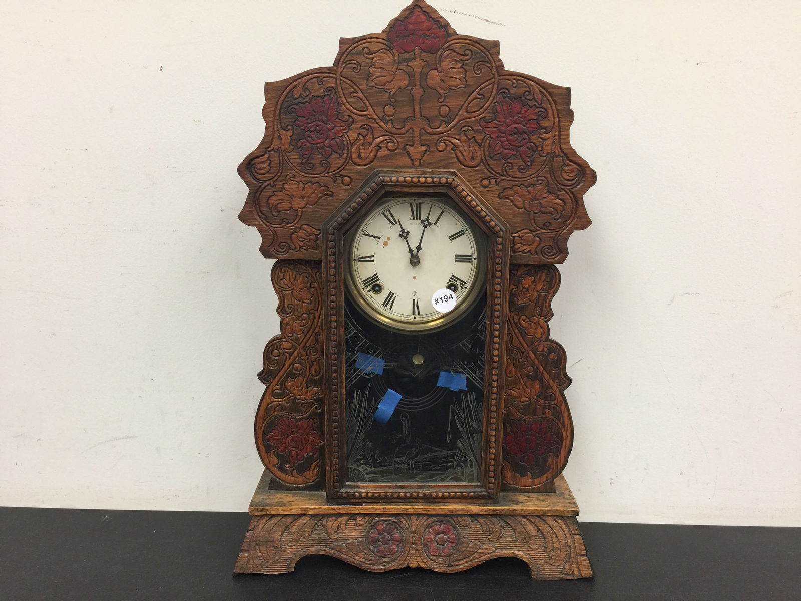 Oak Carved Gingerbread Clock (1 of 4)