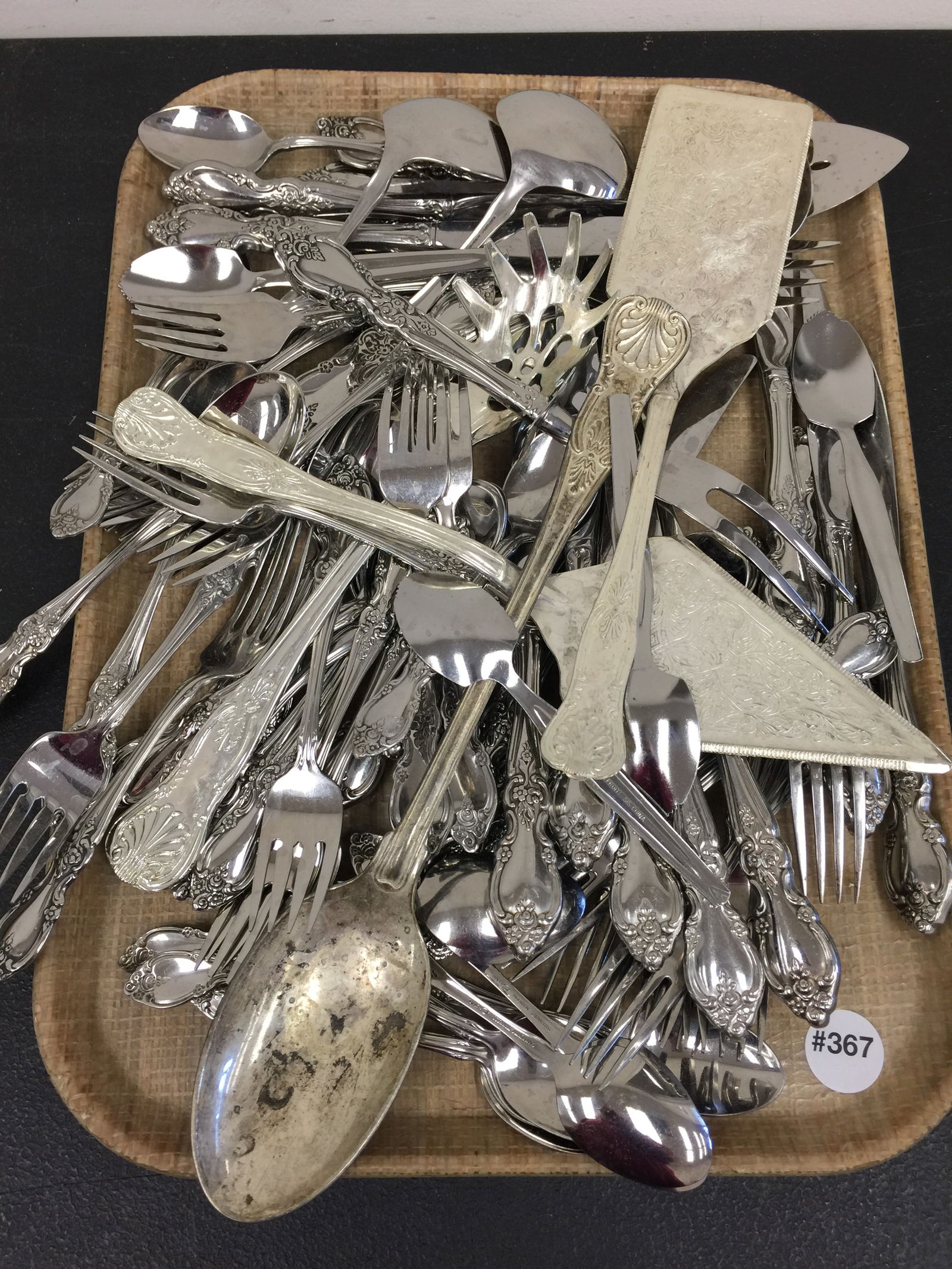 Set of Silver Plate: Oneida Repasse pattern w/extra pieces.