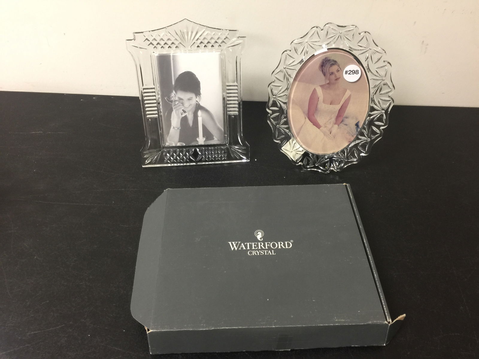 2 Waterford Picture Frames: Largest 7.5" x 9.5". One has OB.