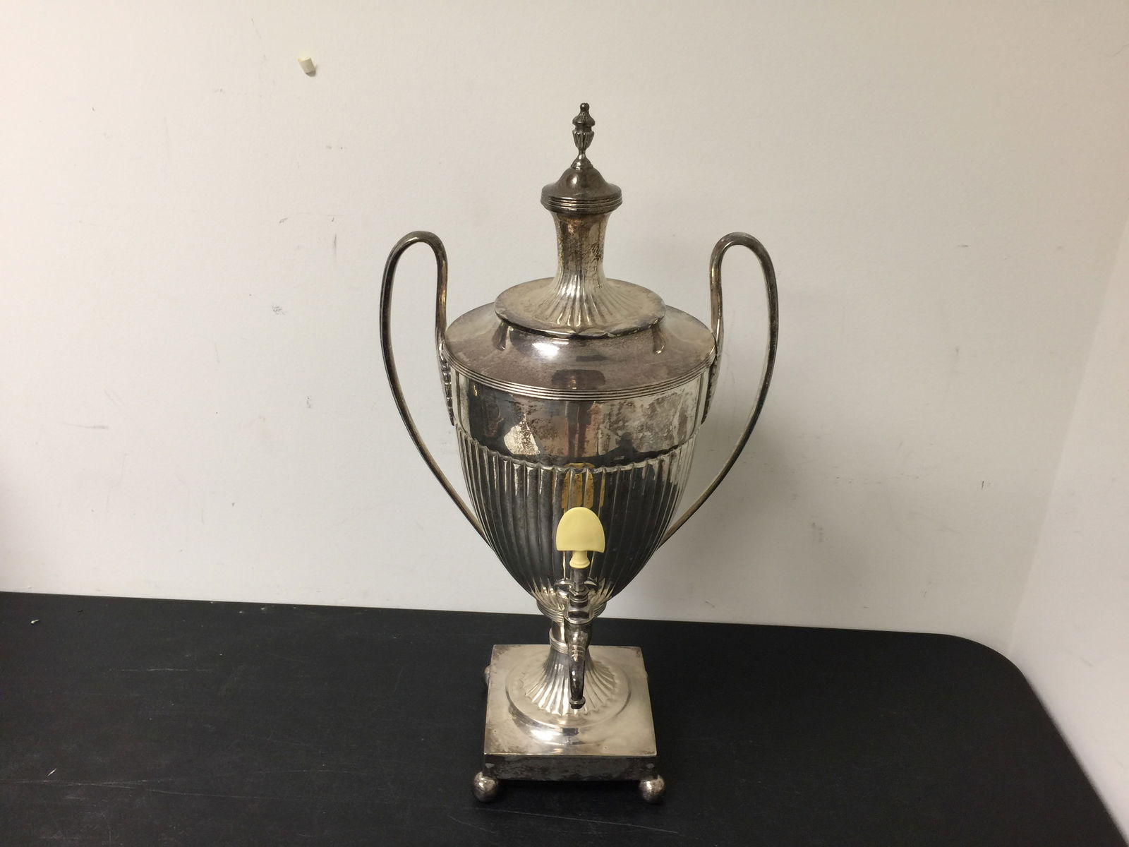 Silver Plate Dispensor: 25" H