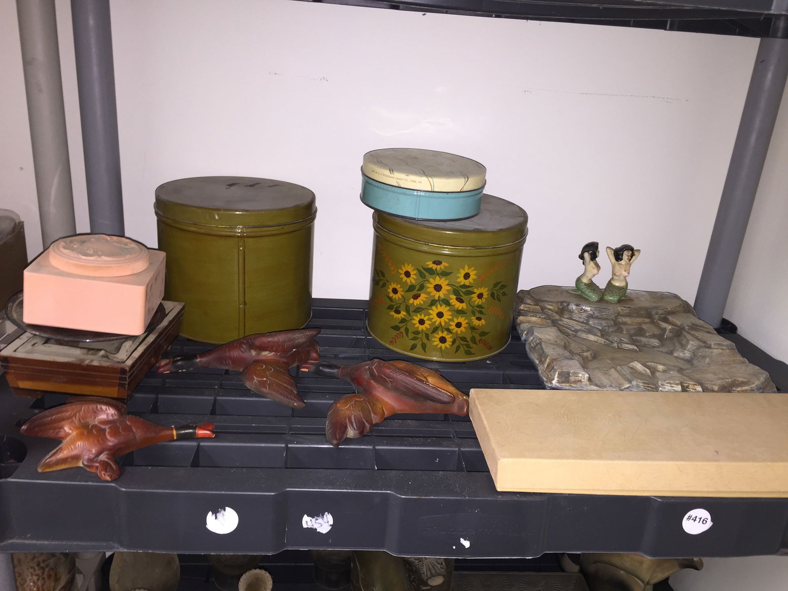 Retro Lot: Includes ceramic mallards, vintage cans and more.