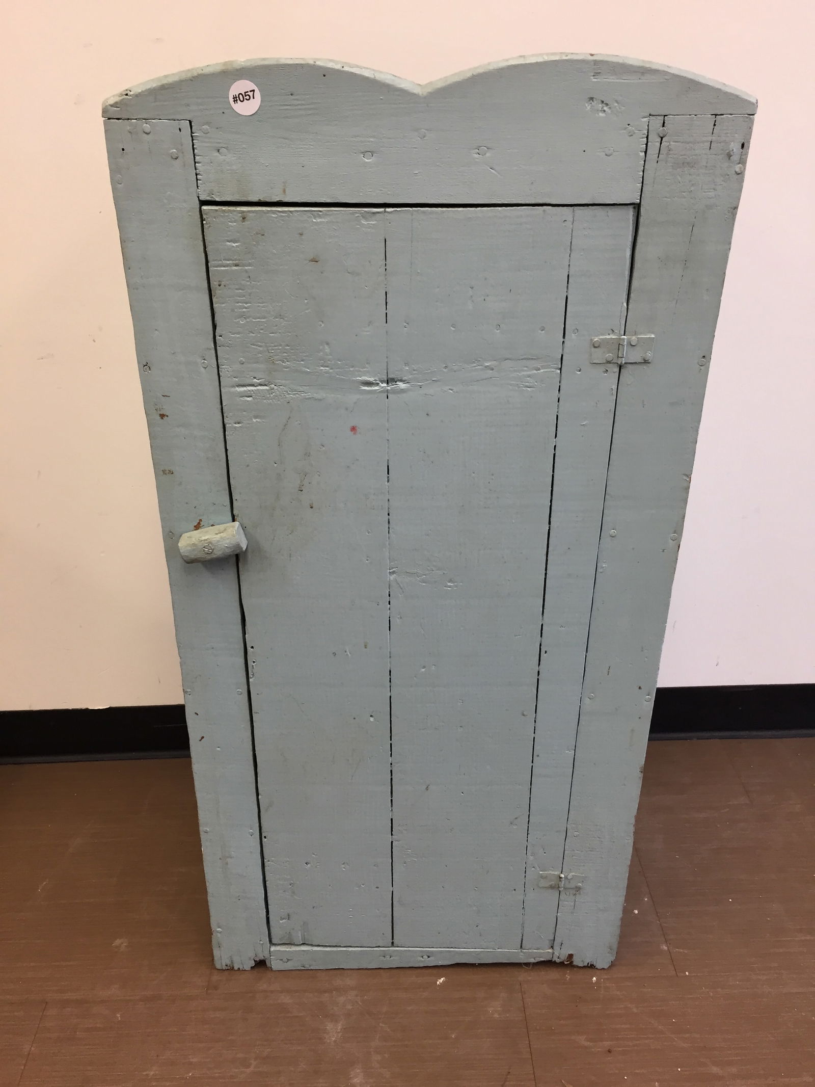 Antique Cupboard with Blue Paint: 21" x 12" x 42"