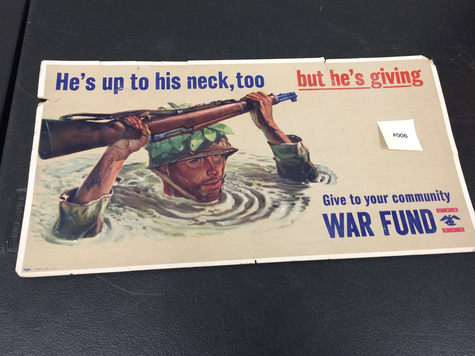 WWII ADV: cardboard, 21"X11".