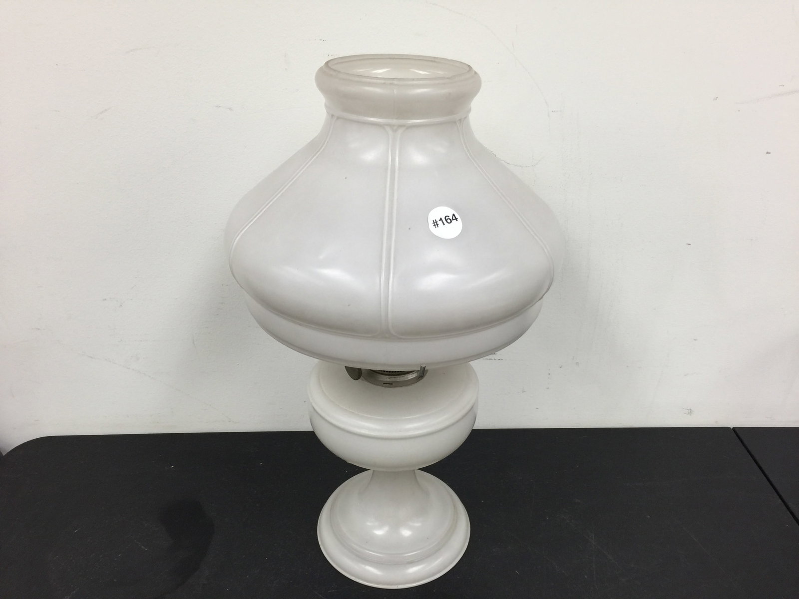 Aladdin Venetian Oil Lamp: original glass shade, 19"H.