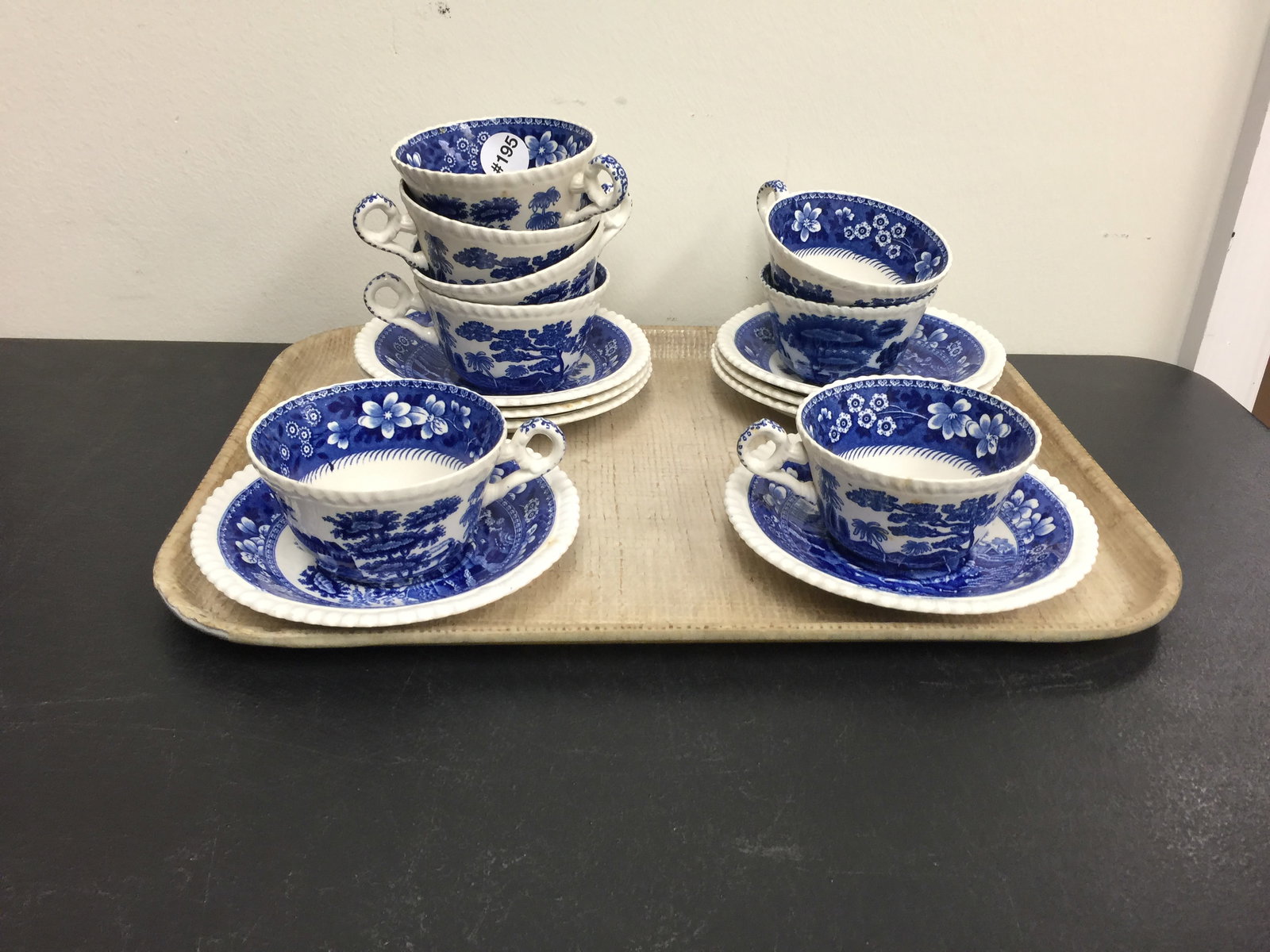Copeland Spode Blue Tower Cups and Saucers (1 of 3)