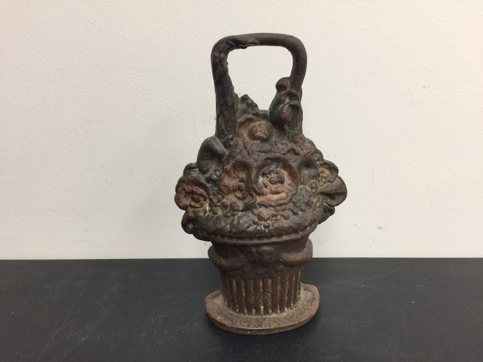 Antique Cast Iron Doorstop: original paint, 12"H.