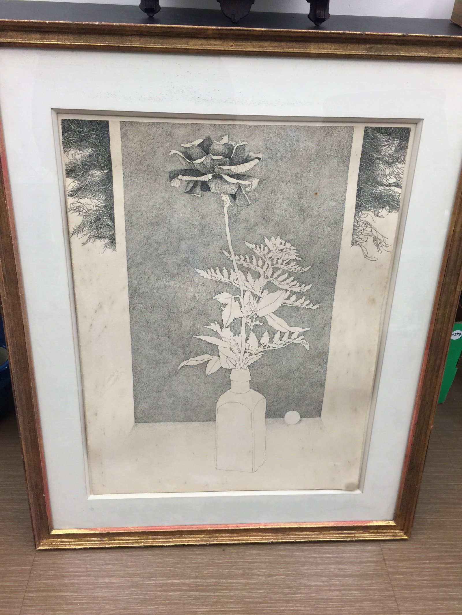 Hand Sketched Botanical Print: Frame 26" x 32"