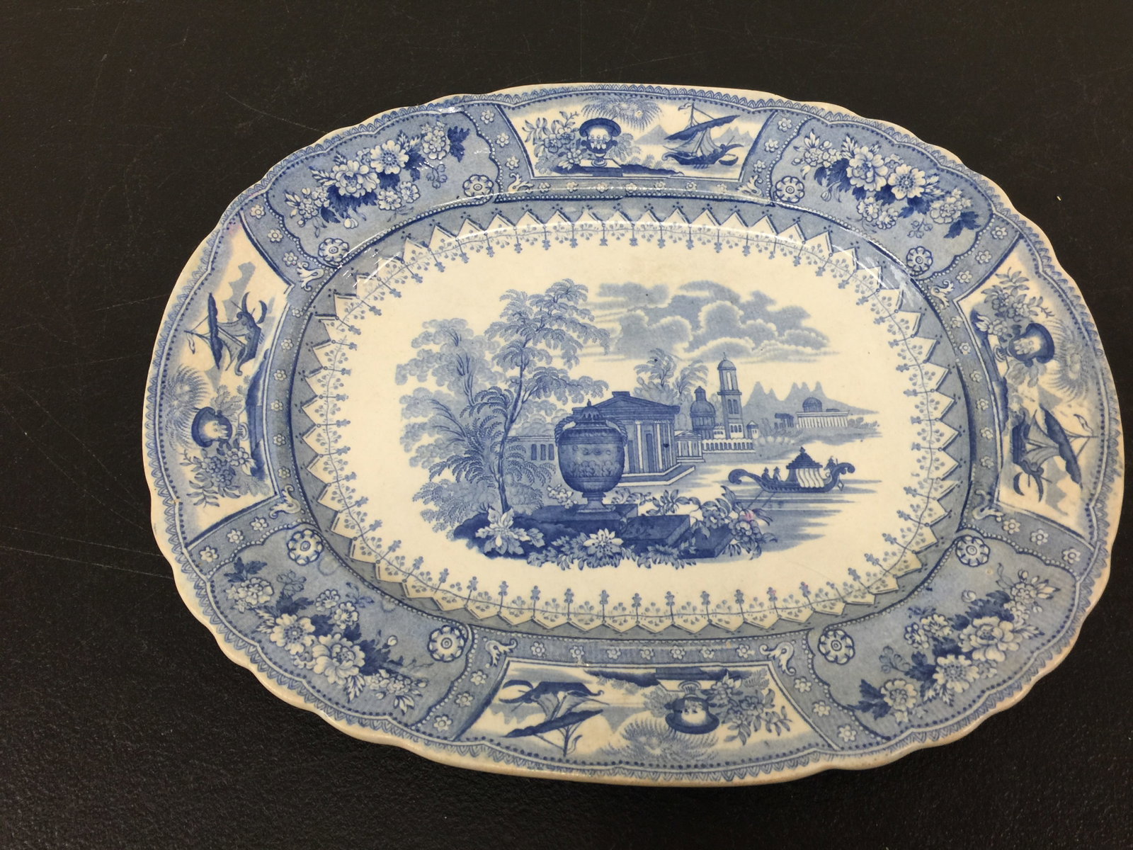 Transferware "Genova" Platter: 13"x11".