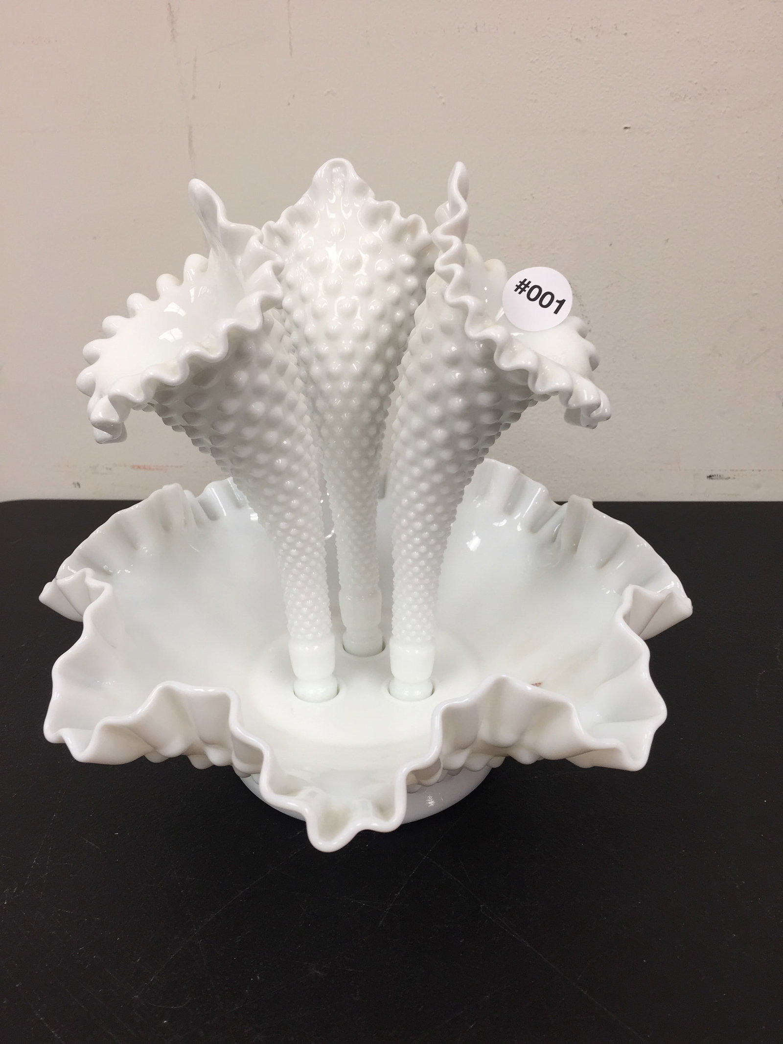 White Hobnail Epergne (1 of 4)