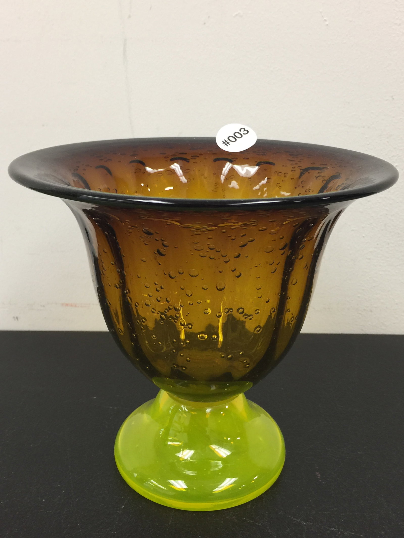 Italian Art Glass Two Color Compote (1 of 4)