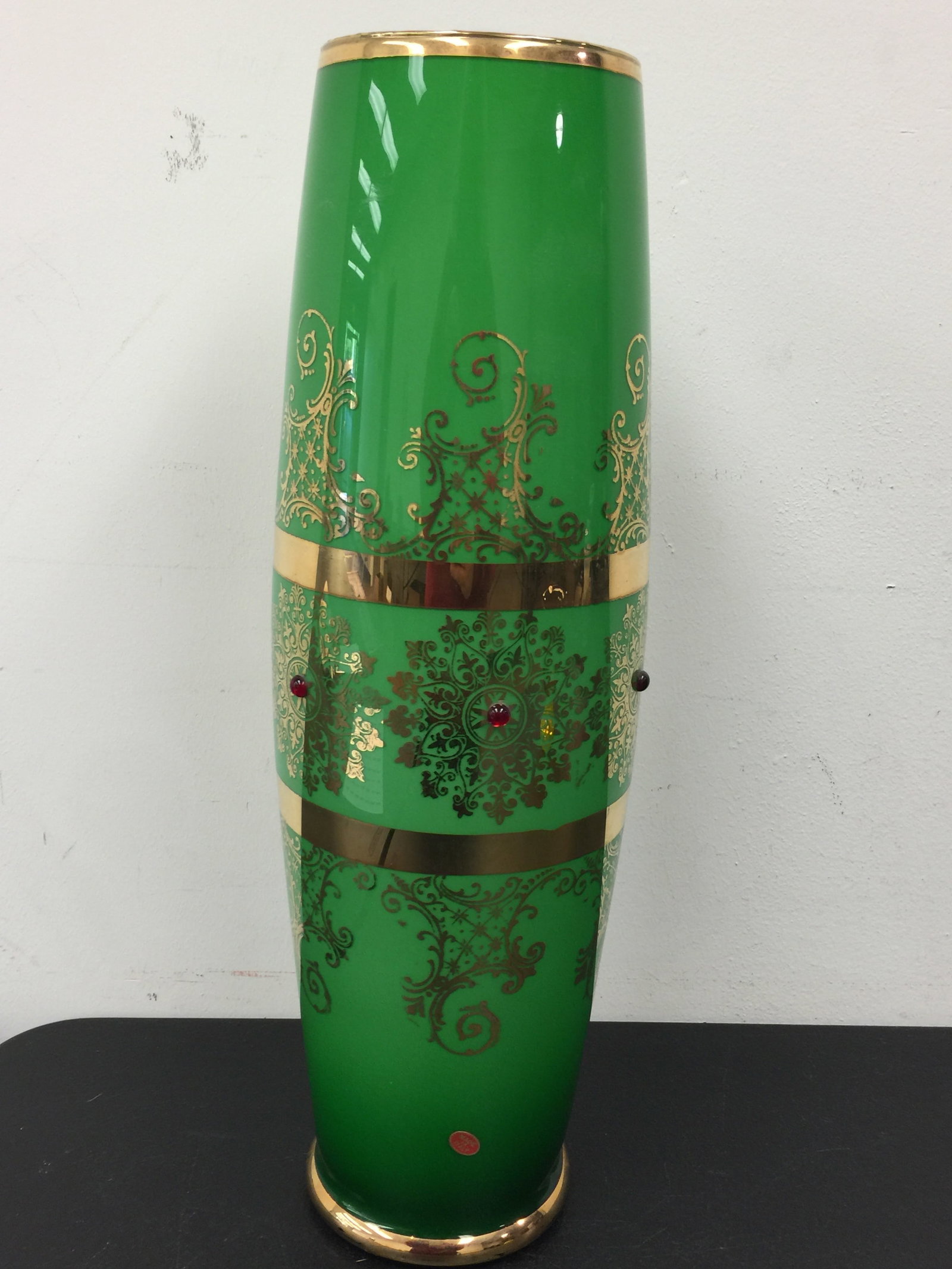 Empoli Jeweled Vase: 17.5" H. Has original sticker.