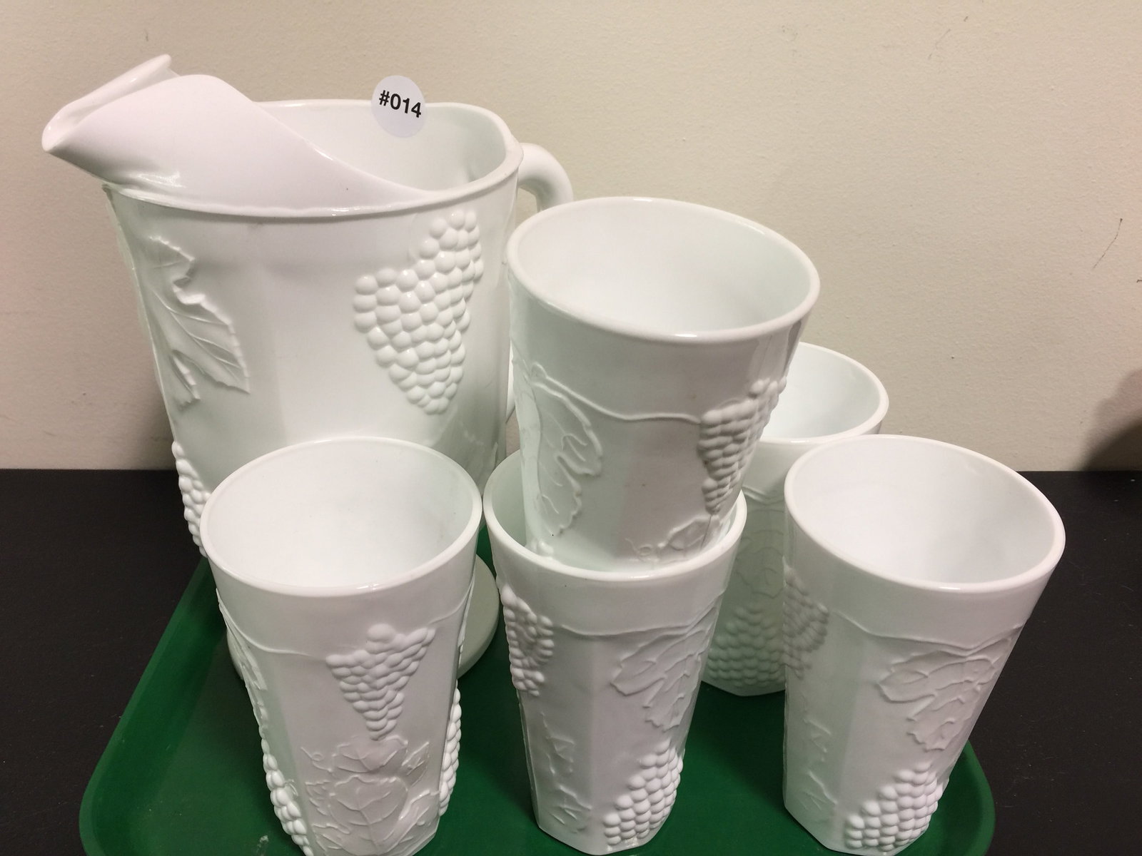 Milk Glass Water Set (1 of 3)