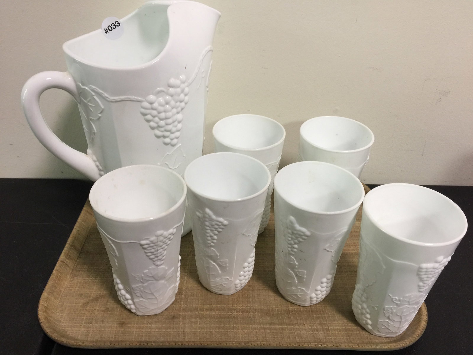 Milk Glass Water Set (1 of 3)