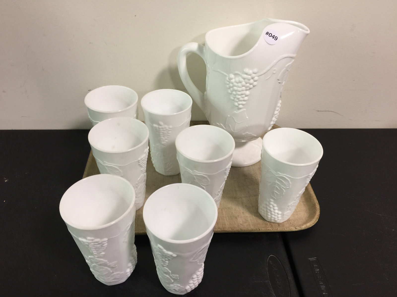 Milk Glass Water Set (1 of 3)