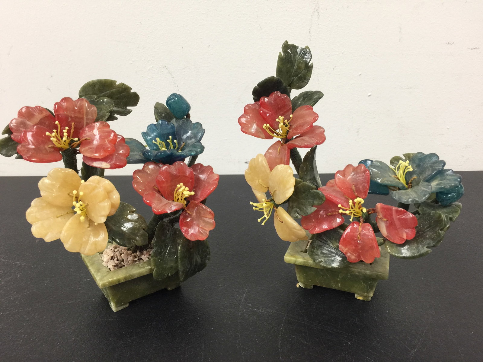 Pair of Chinese Jade Carved Flowers (1 of 4)