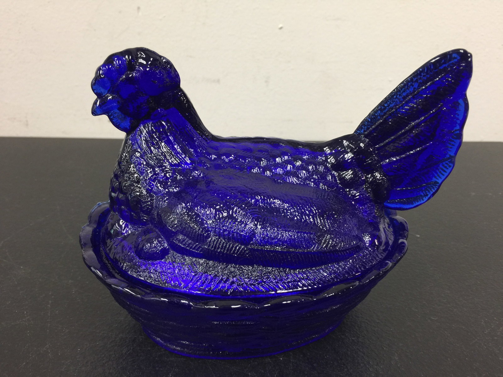 Cobalt Glass Hen on Nest (1 of 3)