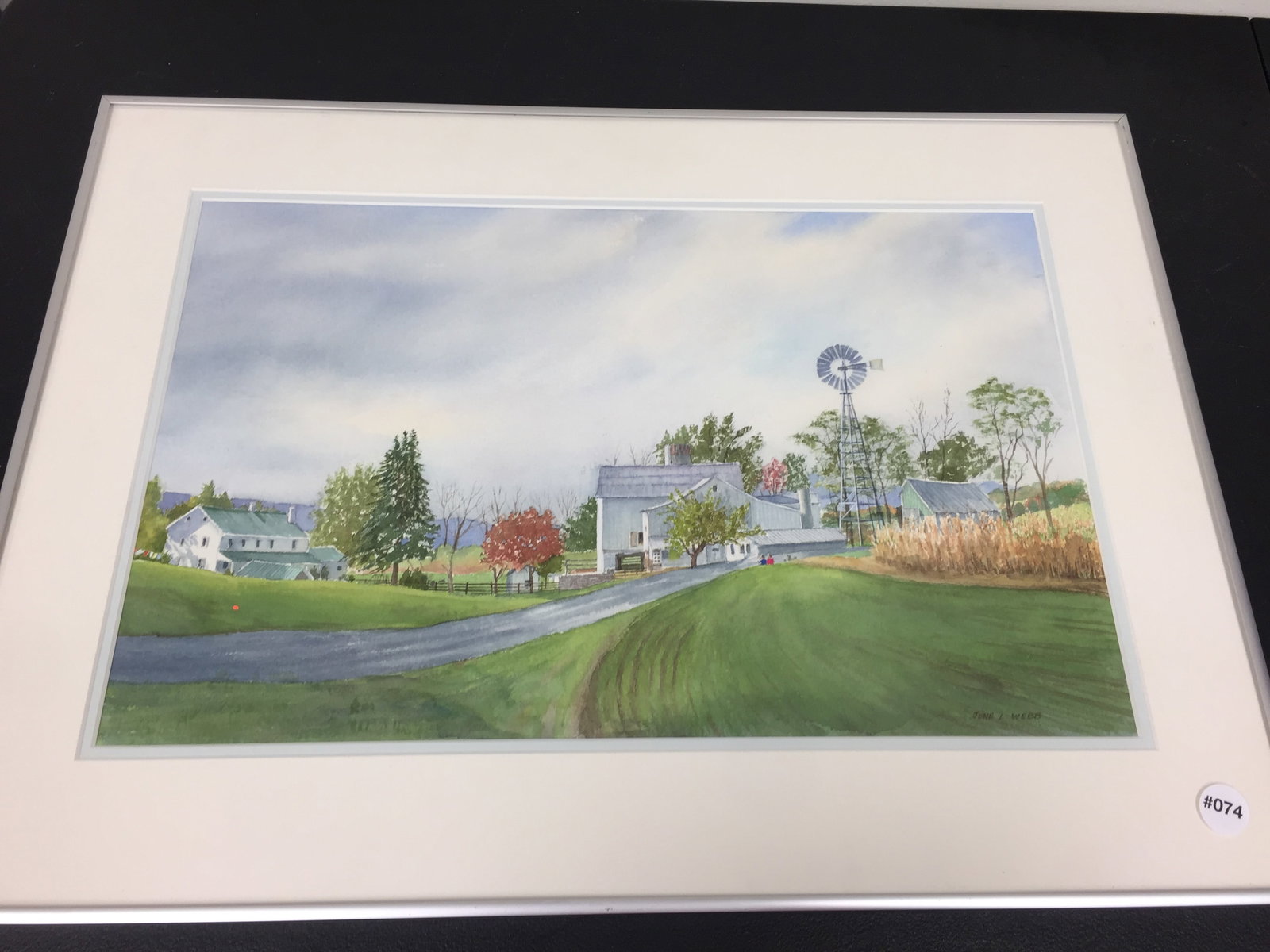 June L Webb Watercolor: SLR. Frame 27" x 20", has COA on back.