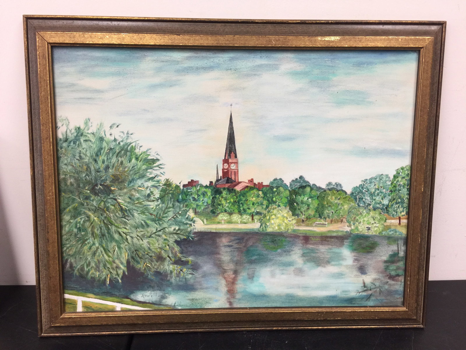 Landscape Painting w/Church (1 of 4)