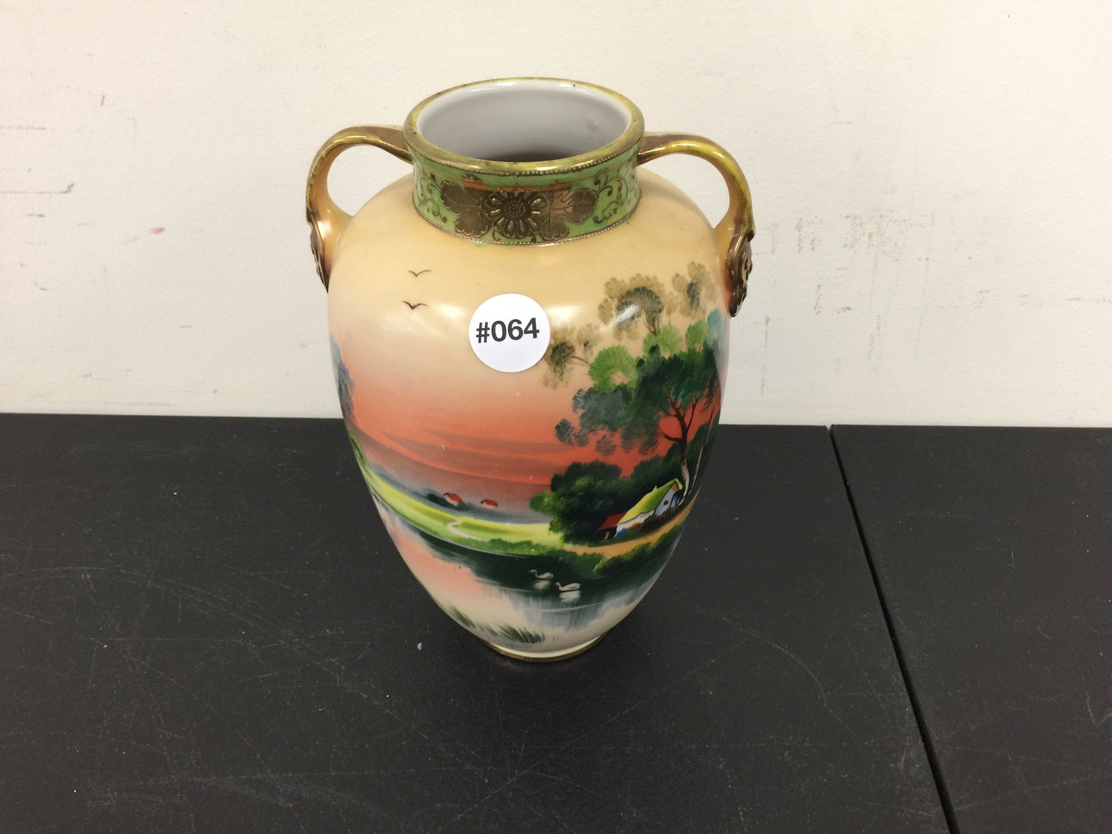 Nippon Hand Painted Landscape Vase (1 of 4)