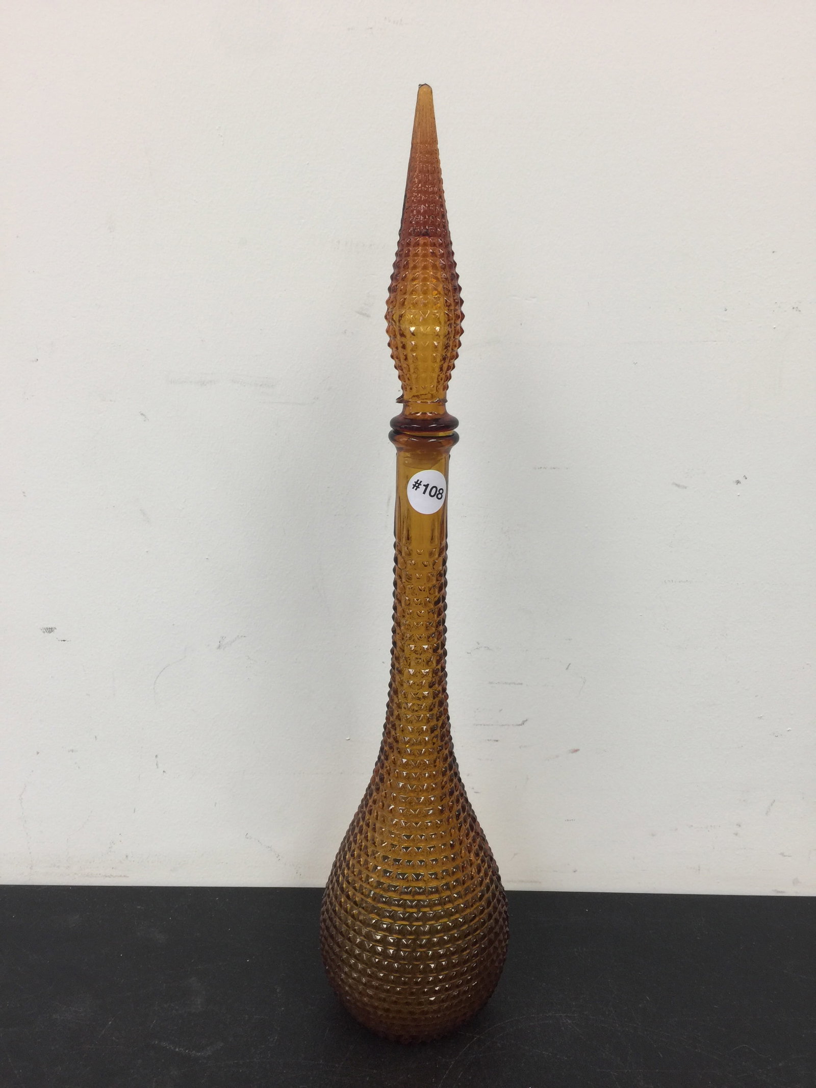 MCM Rossini Empoli Amber Decanter: 23" H.