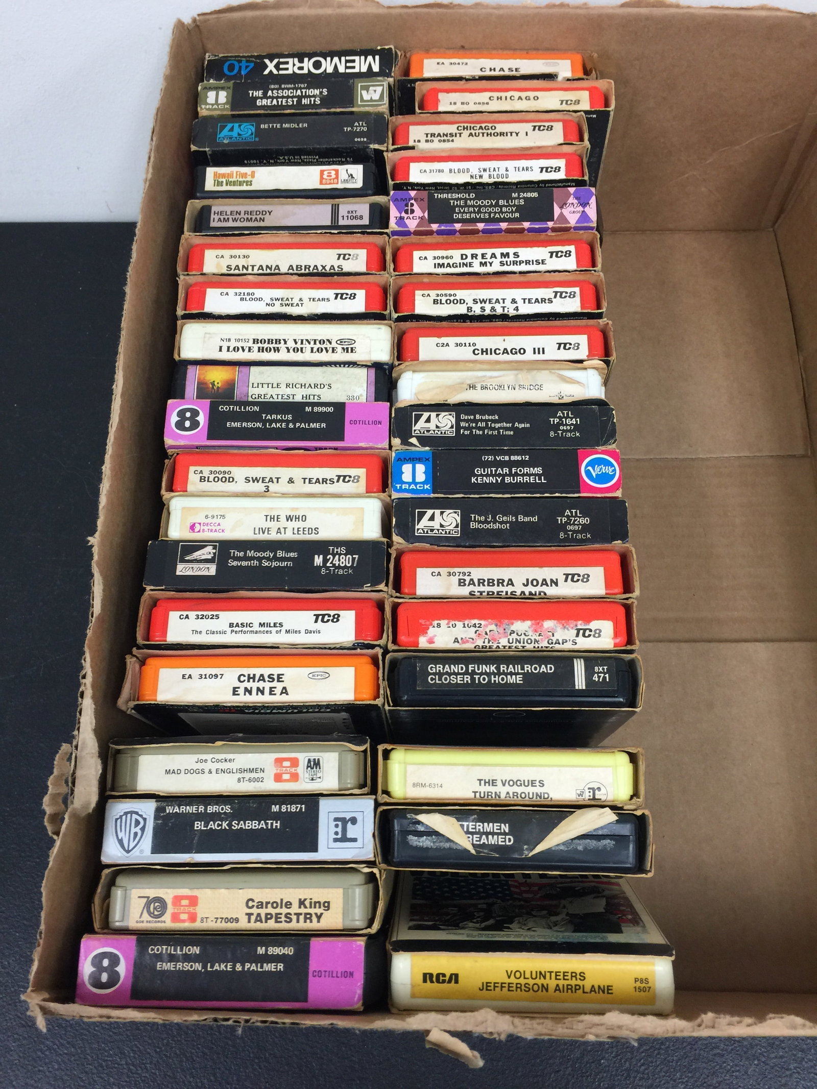 Vintage 8 Track Tapes: Most are classic Rock. Black Sabbath, ELP, Barbara Jones Streisand, Bette Midler, plus.