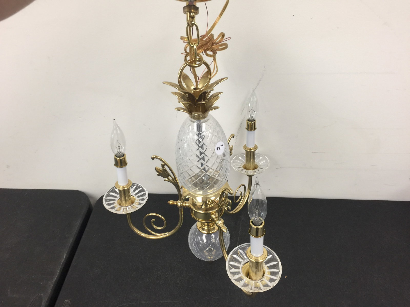 Quoizel Brass and Pineapple Chandelier (1 of 3)